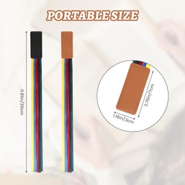 2PCS Colorful Bible Ribbons Bookmarks, Bible Bookmark with 5Color Ribbons for Books Novel, Artificial Leather Multiple Page Marker Reading Lovers Students Teachers, Christmas Gift (Black Brown)