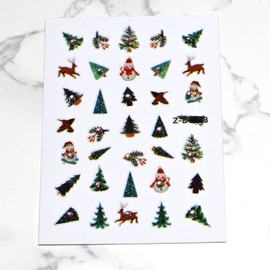 Christmas 2024 Nail Sticker for Nail Art Rhinestones Self-Adhesive 6PCS Set 1