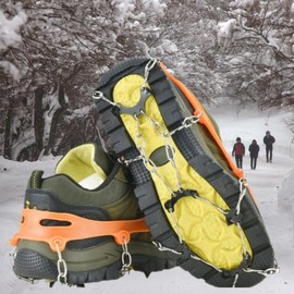 8-shaped crampons outdoor snowy crampons fall prevention hiking snowy conditions ice orange 5ea