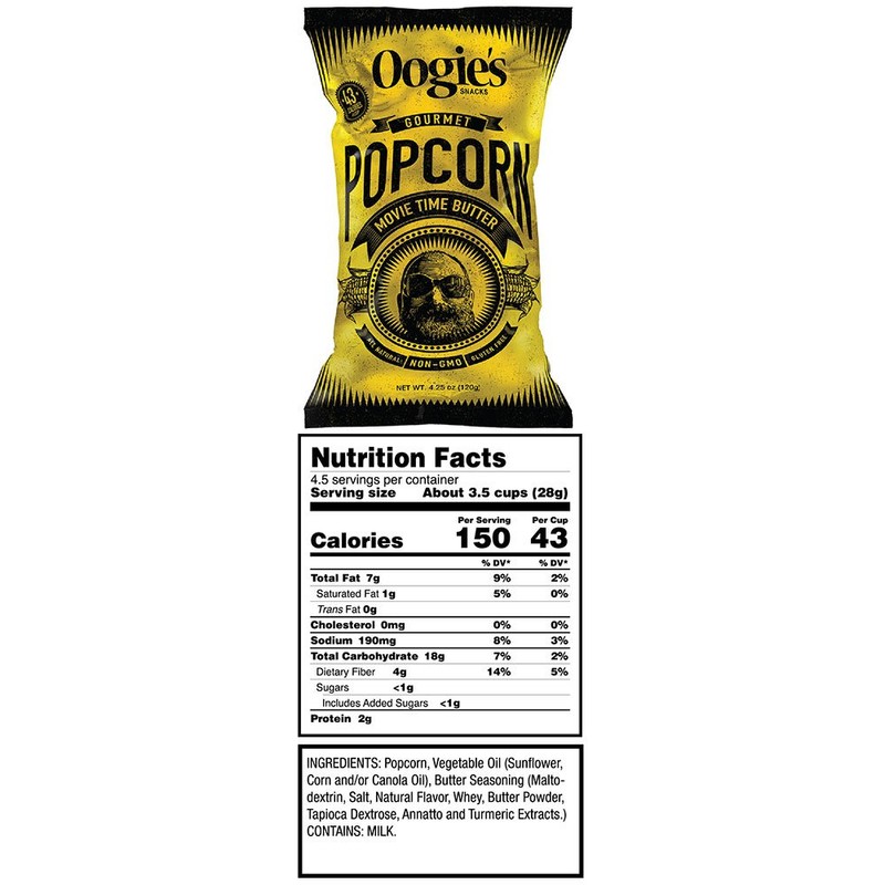 Oogie’s Gourmet Popcorn, Movie Time Butter, 4.25 Oz bag (Pack