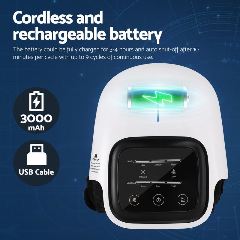 Livemor Knee Massager Vibration Infrared Heating Therapy Machine Elbow Relaxtion