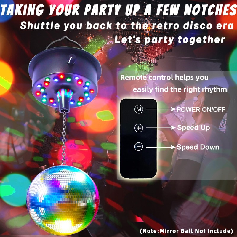 Remote Control 5 RPM-9 RPM Adjustable Mirror Ball Rotating Motor