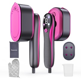 Travel Steamer for Clothes, 2-in-1 Foldable Handheld Garment Steamer & Iron with LED Display, 10s Fast Heat Up, Smart Steam Control with 4 Modes, No-Leak Design, Perfect for Home & Travel