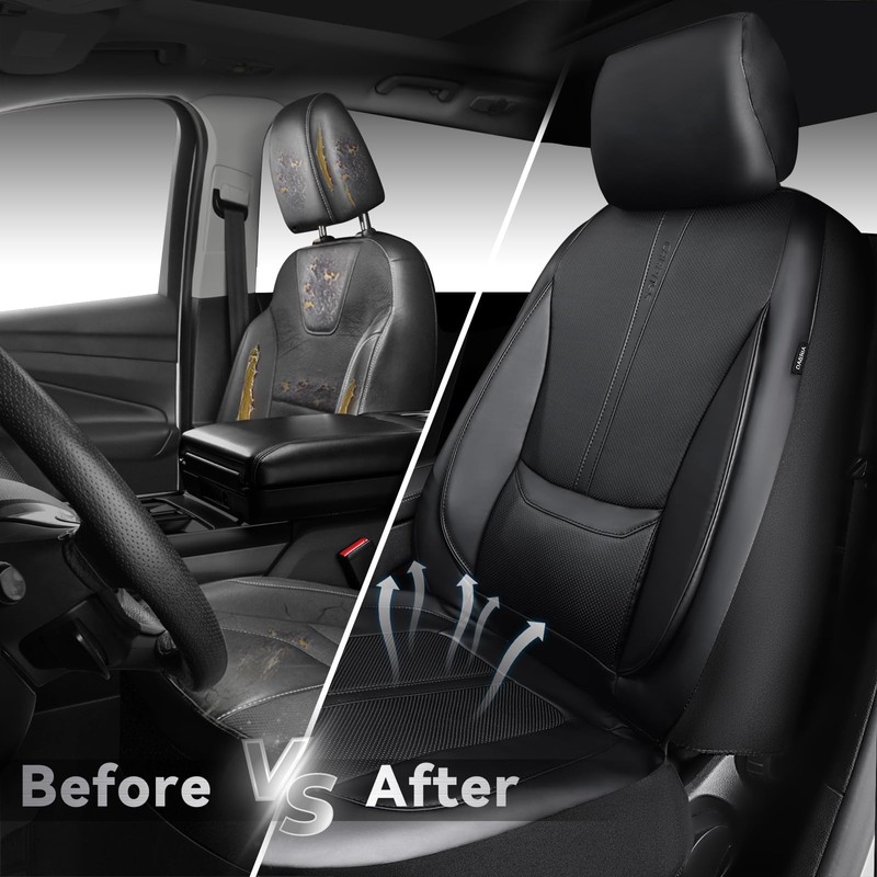 CAR PASS Nappa Leather Car Seat Covers, Water Resistant 3D
