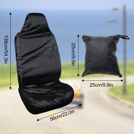 Ormromra 2 Pieces Car Seat Covers, Car Seat Cover Protector, Waterproof Polyester Car Front Seat Covers, Heavy Duty Black Car Seat Cover for Most Cars Breathable And Anti-Sweat(Black)