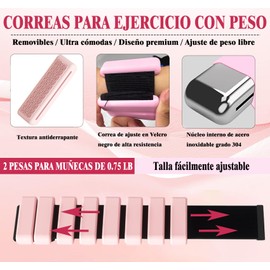 Lumewave Pesas Para Tobillos Para Hombres y Mujeres, Brazalete Con Peso Ajustable Para Muñeca Para Entrenamiento En Casa, Caminar, Correr, Viajar, Pilates, Yoga, Ejercicio, Barre, Entrenamiento De Fuerza. Juego De 2 (0.75 lb Cada Uno)