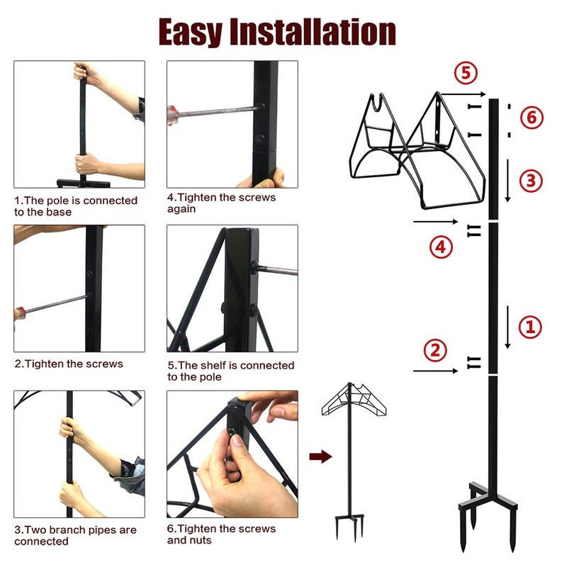 Artigarden Freestanding Garden Hose Holder Hanger, Heavy Duty Metal Water