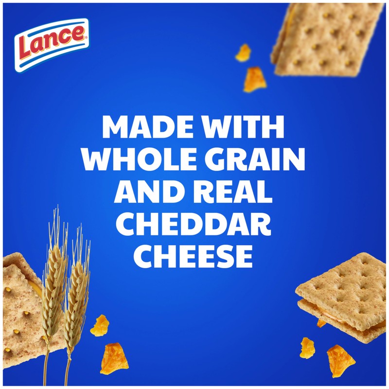 Lance Sandwich Crackers, Made with Whole Grain Crackers, Cheddar Cheese,