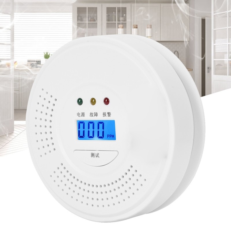 LCD Display Carbon Monoxide Alarm Detector Voice Type CO Smoke