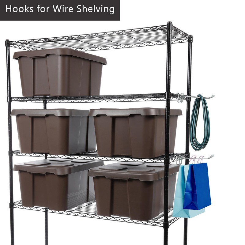QTRQTR 4 Pcs Hooks for Wire Shelving, Heavy Duty Metal