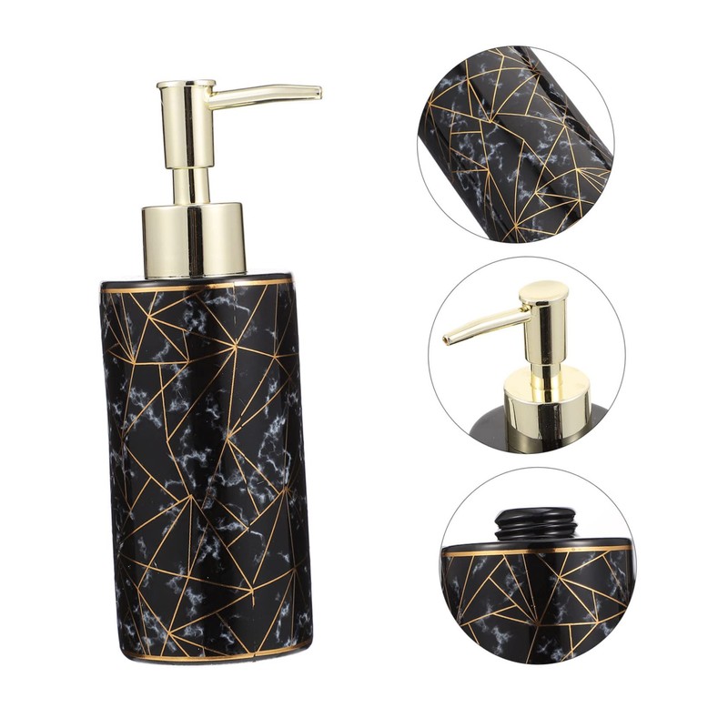 Gatuida Stylish 300ml Ceramic Pump Bottle Empty Dispenser Lotion Dispenser