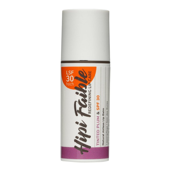 Hipi Faible TINTED PLUM & SPF 30 - Lip Care in Pump Dispenser with SPF 30 and Colour - Lip Balm Made in Germany - 100% Natural - 6 ml