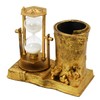 Music-Themed Pencil Holder with Hourglass, Resin Desktop Organizer for Office