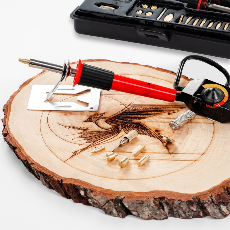 Wood Burning Kit 22PCS, Adjustable Temperature Pen with 18 Tips&Accessories