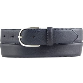 BELTINGER High Quality Women's Belt Made of Full Cowhide Leather with Round Belt Buckle 3.5 cm | Cambered Leather Belt Women's 35 mm | Women's Belt Made in Italy, Navy, Silver