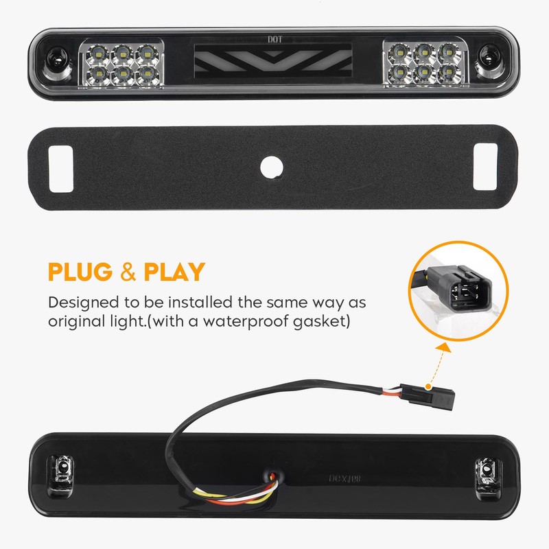 LED Tail Lights Assembly + 3rd third Brake Light Fit