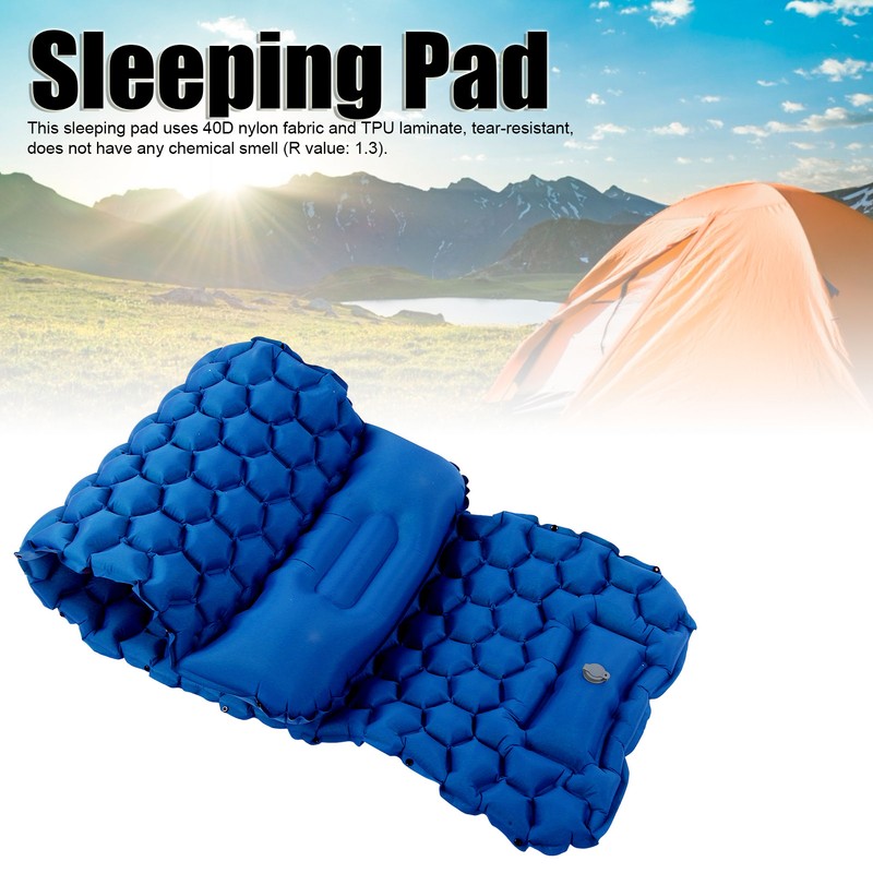 Camping Sleeping Pad Mat Foot Press Inflatable Cushion Mattress for