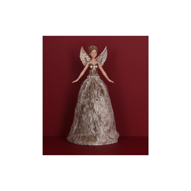 Gisela Graham Christmas Tree Decoration Lux Gold Lace Tree Top