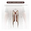 Double Camera Strap,Camera Shoulder Strap for Two Cameras,Adjustable Leather Double