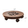 Wood Plant Stand Indoor,Plant Caddy with Lockable Wheels,Pot Stand,Rolling Plant