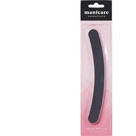 Manicare Nagelfeilen, 2er-Pack, gebogen, Bumerangform zur einfachen Verwendung, schwarze Nagelfeile, natürlich und künstliche Nägel, beidseitig mittlere Körnung, für zuhause, Maniküre oder Pediküre