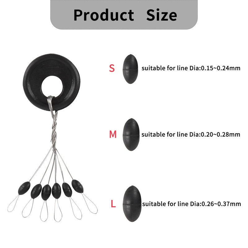 600 PCS Fishing Rubber Bobber Stoppers, 6 in 1 Rubber