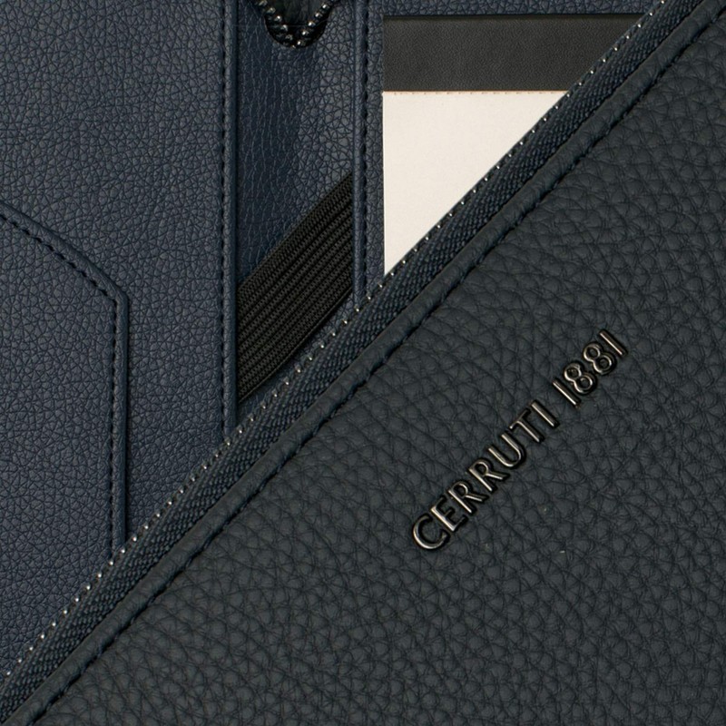 Cerruti 1881 Hamilton NTM711N Conference Folder Faux Leather Dark Blue