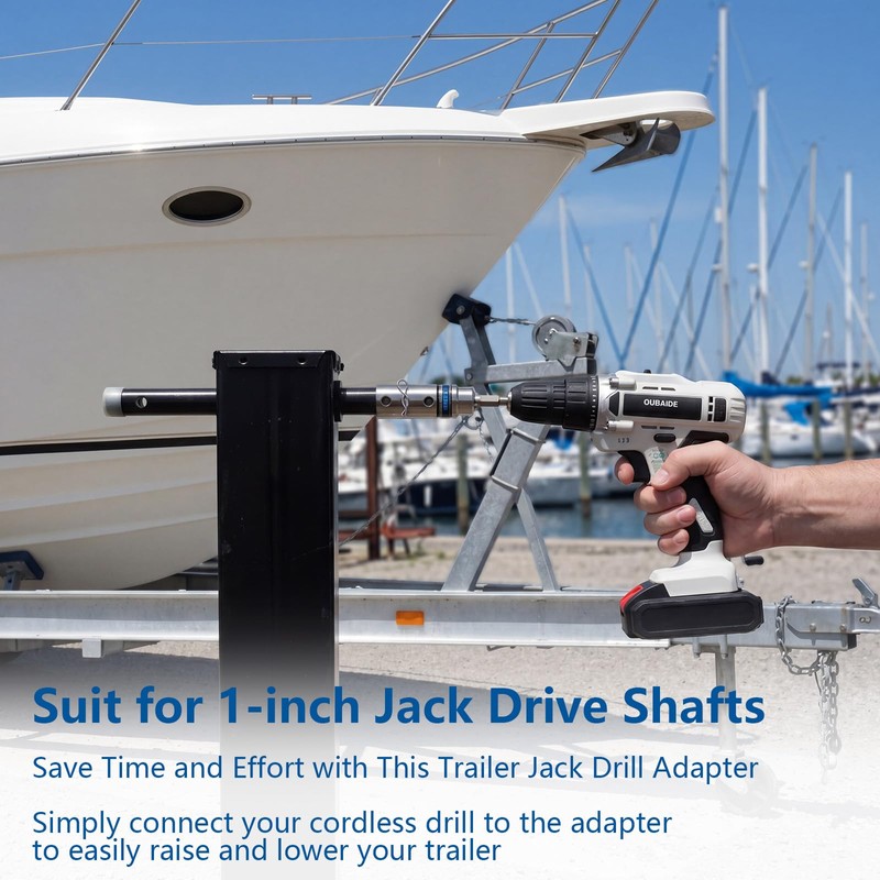 Moalaok Trailer Jack Drill Adapter Compatible with 1 Inch Jack
