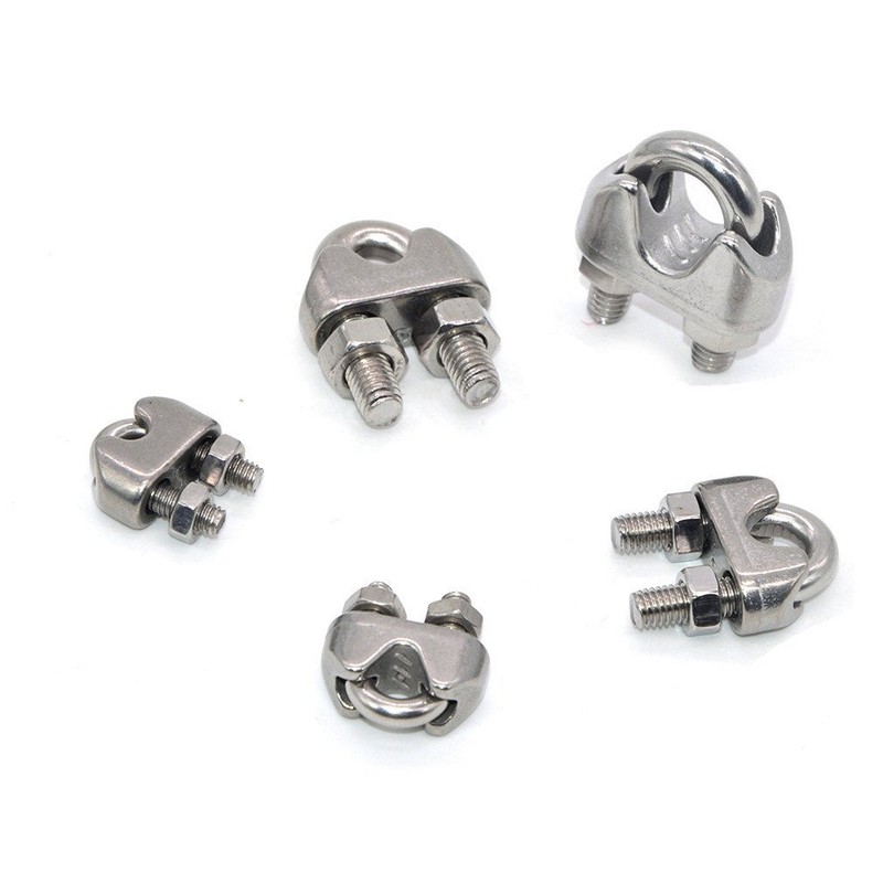 10 Pcs Stainless Steel Wire Rope Cable Clip Clamp 6mm
