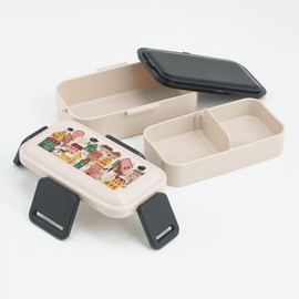 Skater PFLW4AG-A Happy Go Lucky Lunch Box, 20.3 fl oz (600 ml), Antibacterial, Fluffy, Domed Lid, 2-Tier, For Women, Made in Japan