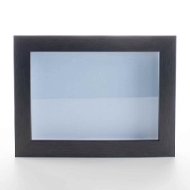 Charcoal 8x10 Wood Shadow Box Picture Frame with Blue Acid-Free Backing UV Acrylic & Hanging Hardware - with 3/4" Usable Depth - Great Keepsake Box Memorial Frame Shadowbox