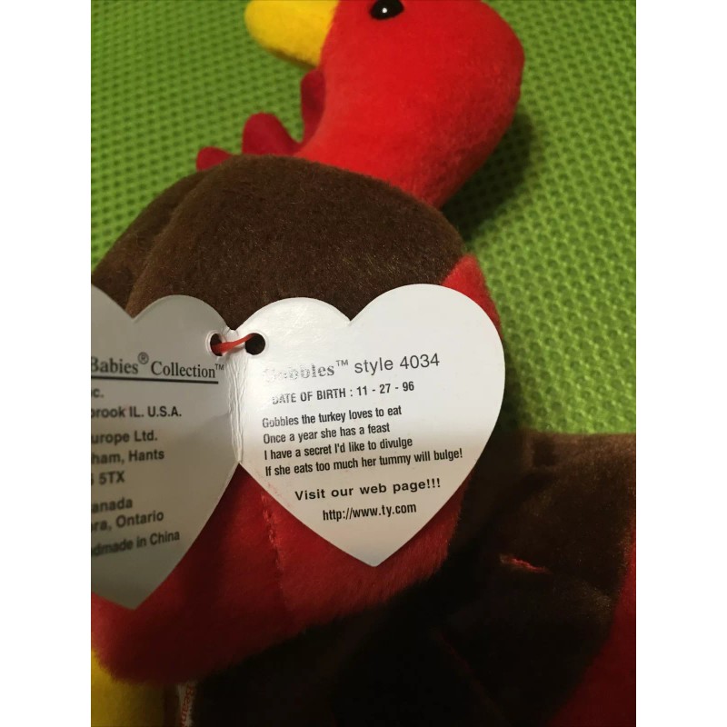 Ty Original Collector 1996 Gobbles the Turkey Ty beanie baby