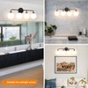 4-Lights Black Vanity Lights with Milky White Globe Glass Shade,