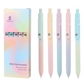 FIOVER Gel Pens, 5pcs Black Ink Gel Pens Medium Point 0.7mm Smooth Writing Pens Ballpoint with Comfort Grip, Aesthetic Pens for Journaling School Office Supplies, JIANBIANSE8896