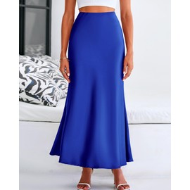BTFBM Womens Fall Skirts 2025 Business Casual Clothes High Waisted Cocktail Party Wedding Guest Mermaid Maxi Skirt(Royal Blue, Medium)
