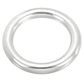 PATIKIL Metal Rings 1.6 Inch 316 Stainless Steel Rings Marine Grade Multi-Purpose O-Rings Welded Round Rings for Macrame, DIY Crafts, Hardware, Belt, Dog Lead, 8 x 40 mm, silver