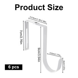 Fukaisu 4pcs Adjustable Cubicle Hooks, Heavy Duty Over The Door Hanger Hooks for Clothes Organizer Towel Rack Coat Hat Wreath for Home Bedroom Bathroom No Drilling Required Hanging Tool (White)