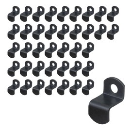 Mewutal 40pcs 1/2" Depth Flat Offset Canvas Clips Black Metal Photo Frame Clips with Screws Z Shape Mirror Clamps Heavy Duty Offset Mirror Clips for Picture Framing