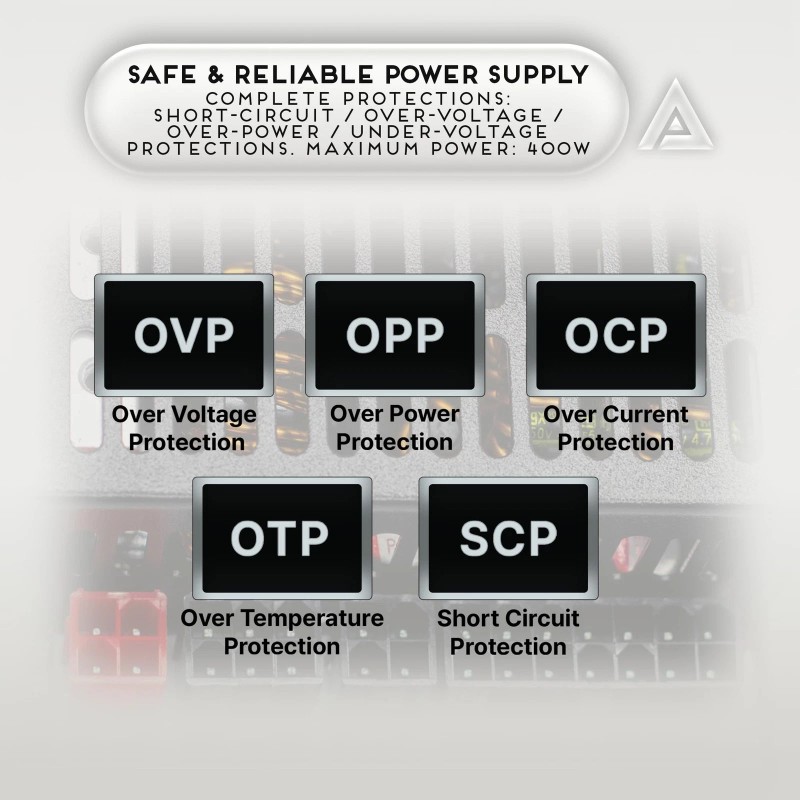 Apevia 400W Fully Modular Mini Itx Flex Atx Power Supply