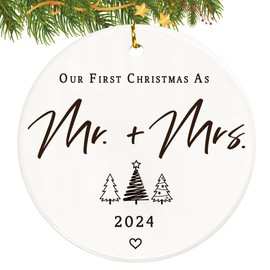 Wedding Gifts for Couples 2024, Our First Christmas Married Ornaments, 1st Christmas as Mr and Mrs Gifts, Bridal Shower Gift, Just Married Gifts for Newlywed Couples
