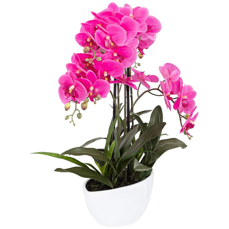Dahlia Studios Potted Silk Faux Artificial Flowers Arrangement Realistic Pink