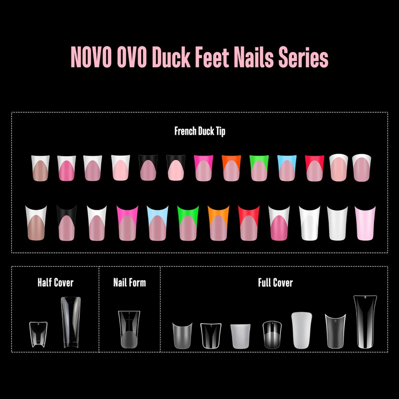 Duck Feet Nail Tips Short Round Extra Thick, Baby Pink