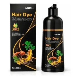 9 Colores - Shampoo Tinte Canas 3 En 1, 500ml, Sin Amoniaco Café Castaño Claro