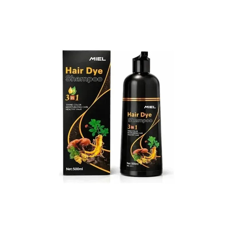 9 Colores - Shampoo Tinte Canas 3 En 1, 500ml,