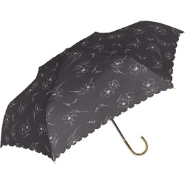 Nakatani Natural Basic Folding Umbrella, UV Lyrica, Charcoal Gray [924-055], Hand Open, Rib Size: 21.7 inches (55 cm), Black Coating Treatment, Wind Resistant