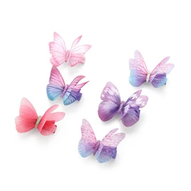 Liasun Paquete de 6 pinzas para el pelo de mariposa de organza coloridas 3D, alas de hada de gasa, clips envueltos en cinta, accesorios para el cabello (Multicolor4)