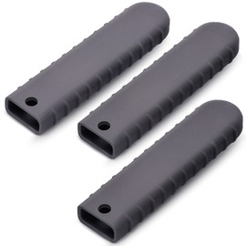 Webake Cast Iron Handle Cover, Silicone Hot Handle Cover Holder Sleeve for Small Cast Iron Skillet Pot Pan Handle Covers 5.4" x 1.15" x 0.5" (3 Pack)