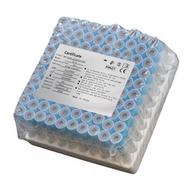 SLNXA 100 Tubos Vacutainer Azules Laboratorio Extracción Tubo de Recolección de Sangre con Cierre de Hemogarda Tubos de Recogida de Citrato de Sodio Tampón con Tapas Tubos de Ensayo con Gradilla (6ml)