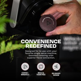 Danger Coffee by Dave Asprey, Remineralized, Mold Free & Lab Tested Compostable Pods | Dark Roast 12 Pods