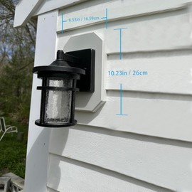 Siding Mounting Block, 8141DBL Siding Mounting Kit with Built-in Electrical Box, Vertical Siding Lamps Mounting Plate Siding Light Blocks for 1/2 inch Lap Siding Black 1 Pack (White)